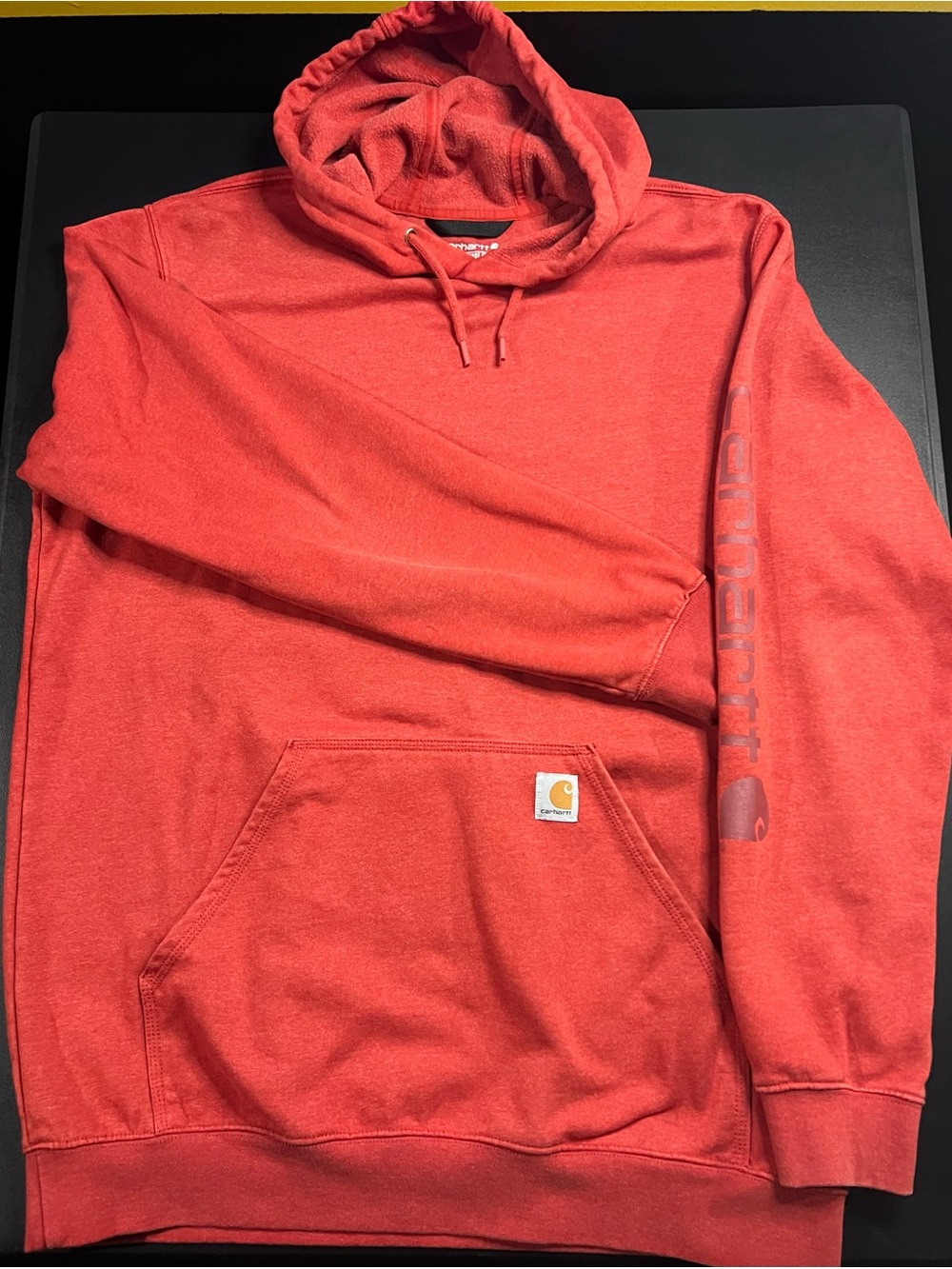 Carhartt Pullover Hoodie Long Sleeve Mens Size XLT Loose Fit Red/orange
